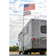 Camco 20 Portable Telescoping Aluminum Flagpole with Tire-Anchored Flag ... - $313.99