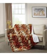 TIGER SKIN PRINT Super Soft Sherpa Luxury Throw Light Weight Blanket 50&quot;... - £29.84 GBP