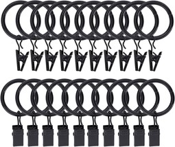 Curtain Rings with Clips Hooks 20 Pack Drapery Clips with Rings, Curtain Hangers - £12.57 GBP