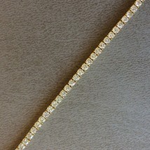 Women&#39;s Tennis Bracelet 18k Yellow Gold Natural Round White Diamonds - £4,310.76 GBP