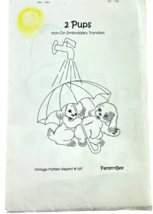 PatternBee Embroidery Iron-On Transfers Vintage Pattern 169 Two  Pups Umbrella - £10.09 GBP