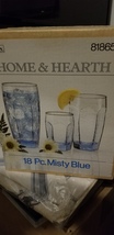NEW &amp; Never Opened Box- Libbey  Home &amp; Heart 18 pc Misty Blue drinking glass set - £54.64 GBP