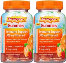 Emergen-c Gummies Immune Support 500 mg vitamin C- Orange Tangerine &amp; Raspberry- - £48.76 GBP