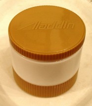 ALADDIN THERMOS JAR Harvest Gold 6 oz Hot Cold Insulated FREEZER LID VTG - £7.90 GBP