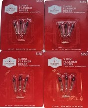 Lot of 4 Holiday Time Mini Flasher Bulbs 2.5 Volt- 0.425 Watts- 170 mA Bulbs - £9.21 GBP