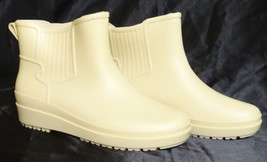 New Off White Flat Wide Cuff Rain Work Garden Ankle Boots Eu: 41 /US: 9-9.5 - £3.96 GBP
