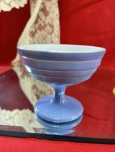 Hazel Atlas Modertone Platonite Pastel Blue Stemmed Sherbert Dessert Bowl - £4.77 GBP