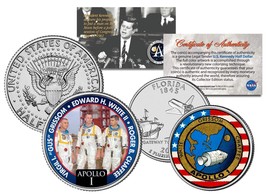 APOLLO 1 SPACE MISSION 2-Coin Set U.S. Quarter &amp; JFK Half Dollar NASA AS... - £9.54 GBP