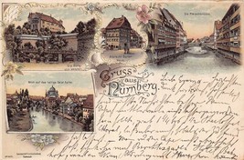 Nurnberg Germany~Albrecht Durer HAUS-GEIST SPITAL~1900s Multi Image Postcard - £6.39 GBP