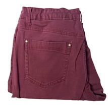 Bandolino Burgundy Wash Denim Pants Casual Comfort Stretch Trousers 14 - $17.99