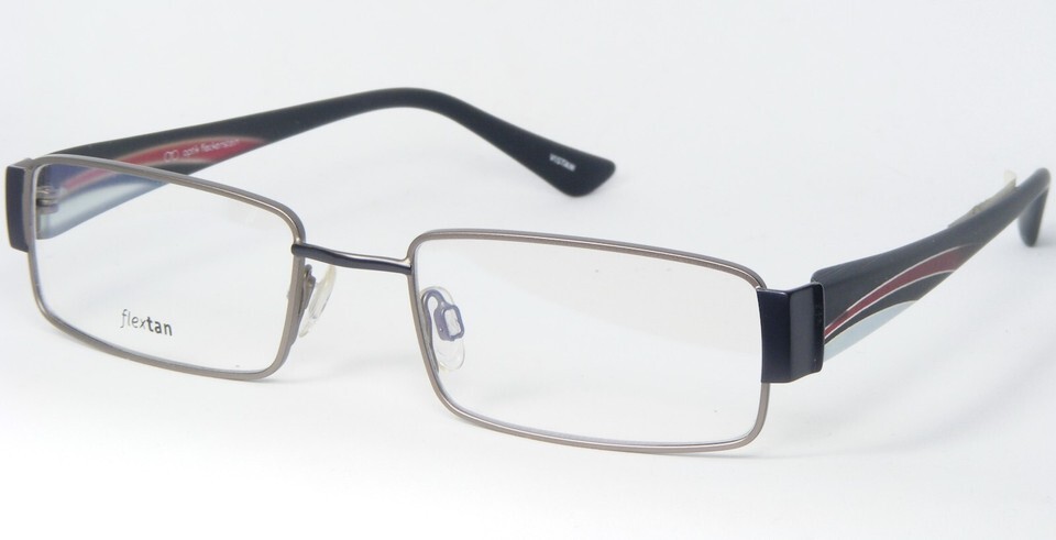 Flextan by Vistan 1341 3 SILVER-GREY /DARK BLUE EYEGLASSES GLASSES 49-18... - $66.55