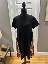 Garcia Black Short Sleeve Dress with Colorful Side Pleats - $44.55