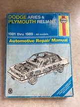 Repair Manual Haynes 30008 1981-1989 DODGE ARIES &amp; PLYMOUTH RELIANT - £7.64 GBP