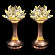 1 Set Of Colorful Led Lotus Flower Lamps - Geejery 7 Color Crystal Buddha Lamp - £103.89 GBP