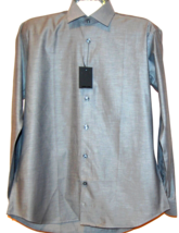 Jared Lang Gray Men&#39;s Dress  Shirt Size Long Sleeve Button L - £48.25 GBP