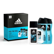Adidas Men’s Ice Dive Feel The Chill Gift Set Aftershave Shampoo Fragrance - £26.10 GBP