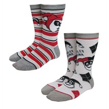 Harley Quinn Stripes &amp; Diamonds Women&#39;s Socks White - $19.98