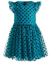 Epic Threads Toddler &amp; Little Girls Flocked-Dot Tulle Dress, - Ocean Pine - $23.60