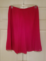Ann Taylor Womens Ladies Size 6 100% Silk Cranberry Pink Skirt - $19.75