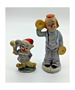 Musical Clown Duo! Holding Maracas &amp; Cymbals - Ceramic/Porcelain - Adora... - $19.09 CAD