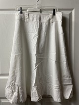 Cato Womens Size 10 White Flare Linen Blend Skirt Banded Hem Lined - $24.75