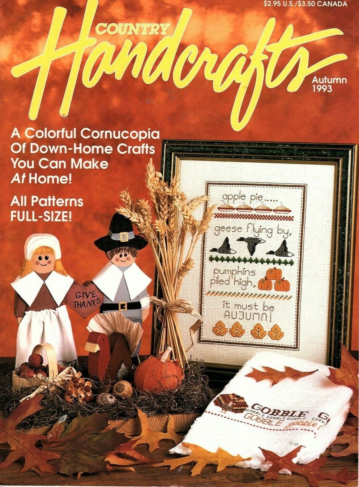 Country Handcrafts Magazine Autumn 1993 With Full Size Patterns - $7.39