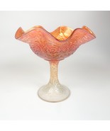 Fenton Carnival Glass Marigold  Stream of Hearts Persian Medallion Compote - £18.71 GBP