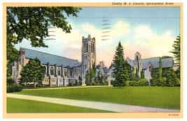 Trinity M E Church Springfield Massachusetts Postcard Posted 1945 - £5.30 GBP