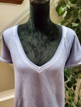 Livi Women&#39;s Purple Cotton V-Neck Short Sleeve Pullover Top Blouse Size 18/20 - £18.44 GBP