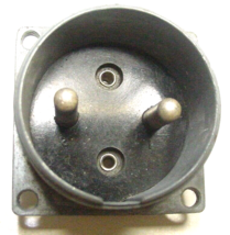 Amphenol WWII Military 2 Heavy 1/8&quot; Pins 1-1/2&quot; Dia Screw on,1-5/8&quot; Sq 1... - $6.29