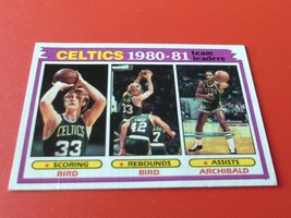 1981 Topps # 45 1980-81 Celtics Team Leaders Nm / Mint Or Better ! - £46.98 GBP