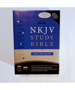 Used NKJV Study Bible Large Print Bonded Leather Black - Includes CD and... - £58.62 GBP