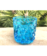 Victorian Toothpick Holder Blue Daisy and Button V Beatty &amp; Son U.S. Gla... - $44.72