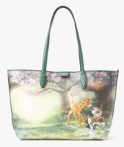 NWB Kate Spade Disney X Bambi Large Tote + Pouch Italian K8803 $398 Gift Bag Y - £121.42 GBP