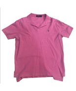 Ralph Lauren Polo Shirt Large L Pink Short Sleeve Mens - £13.52 GBP