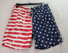 Trunks Swim Trunks Shorts Mens Large Multi American Flag Polyester Draws... - £11.63 GBP