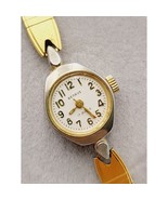 Vtg Benrus Art Deco Style Ladies 17 Jewels Gold Tone Running Manual Wind... - $81.67 CAD