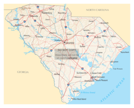 South Carolina State Road Map 8X10 Glossy Photo Reprint - £6.38 GBP