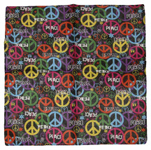 22&quot;X22&quot; Peace Letter Rainbow Multi-Color Peace Signs 100% Cotton Bandana - £10.38 GBP