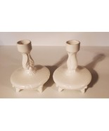 LOMA Pottery Set of 2 Candlestick White Candle Holders - £38.07 GBP