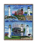 72x54 New England LIGHTHOUSE Ocean Sea Nautical Tapestry Throw Blanket - £49.84 GBP