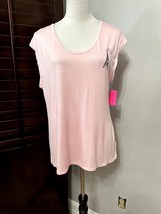 Betsey Johnson Womens Sleepwear Tank Pink Scoop Neck Sleeveless Pullover... - $14.89
