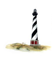 Historical Outer Banks Cape Hatteras Lighthouse Decal/Sticker for Window... - £5.46 GBP+