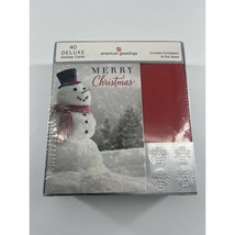 Vintage Christmas Cards Deluxe Sparkle Snowman Envelopes Holiday America... - £29.01 GBP