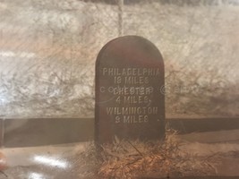 1920 Antique Mile Stone Marker Photo Negative Philadelphia Chester Pa Wilmington - £22.58 GBP