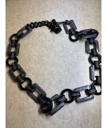 VTG Chain Belt Black Cut Plastic Chain Statement Modernist Hips Waist 44... - $51.13 CAD