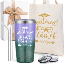 Graduation Gifts Set for Her 2024 - Mastered It Class of 2024 Tumbler &amp; Tote Bag - £28.65 GBP