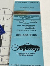 Matchbook  Cover  The Anderosa Car-Truck Stop Restaurant Colorado Spring... - $12.38
