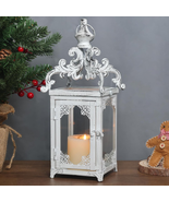 Lanterns Decorative Indoor, 16&quot; White Hanging Lantern Decor Outdoor, Vin... - £26.85 GBP