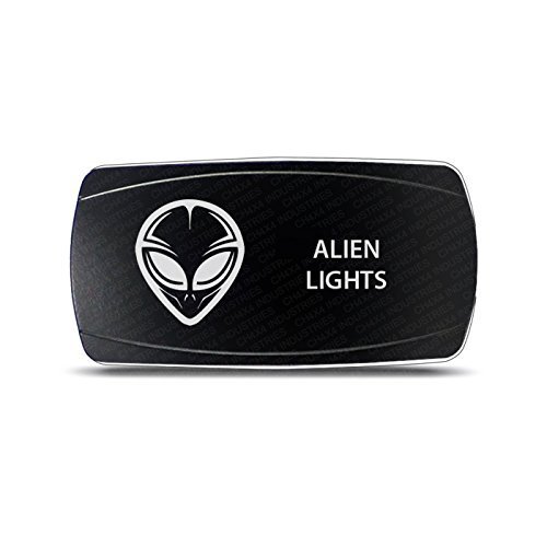 CH4x4 Rocker Switch Alien Lights Symbol - Horizontal -White LED - Grips